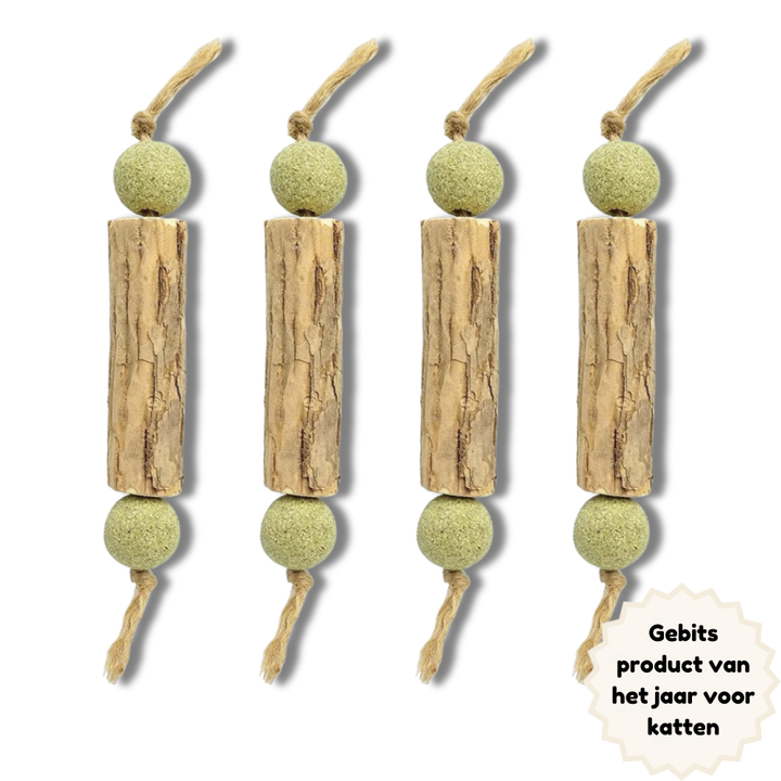HappyMouth™ Tandenpoets speeltje met kattenkruid (4-pack)