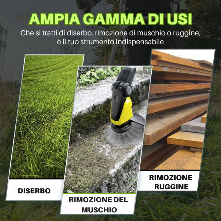 La testa del tosaerba ha 6 bordi in acciaio inossidabile