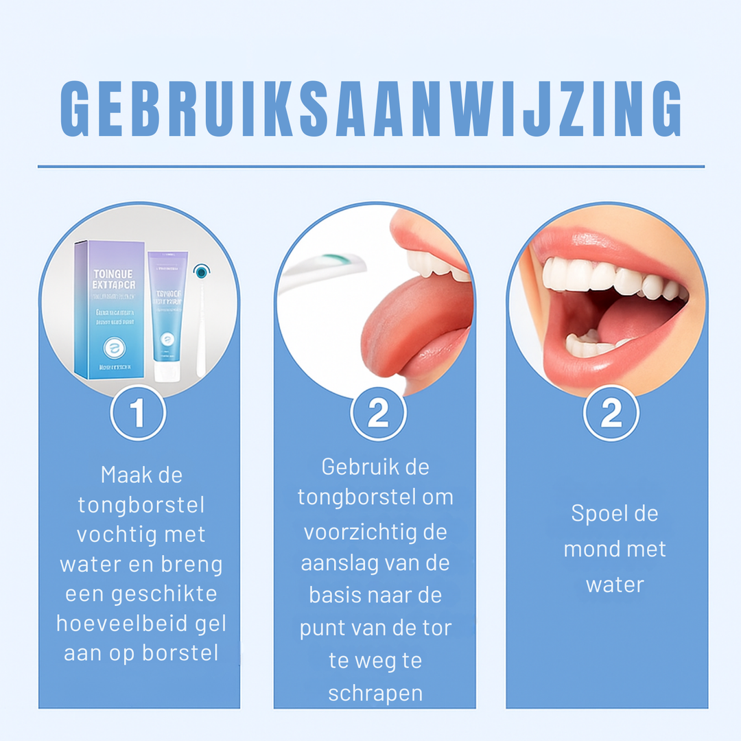 TongClean™ Verwijdert aanslag, bestrijdt geur en bacteriën