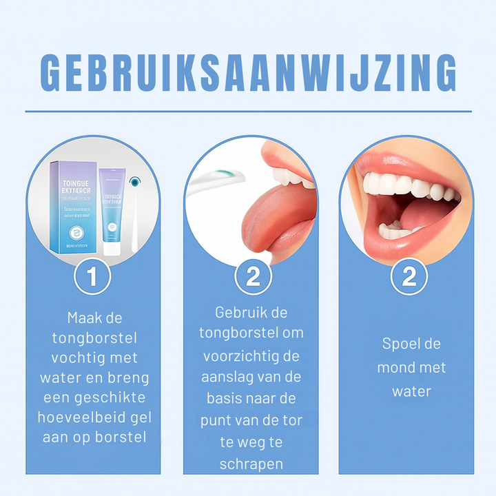 TongClean™ Verwijdert aanslag, bestrijdt geur en bacteriën