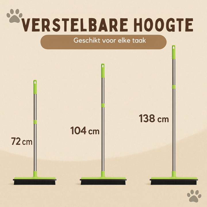 Multifloora™ Professionele Rubberen Bezem voor Huisdierenhaar