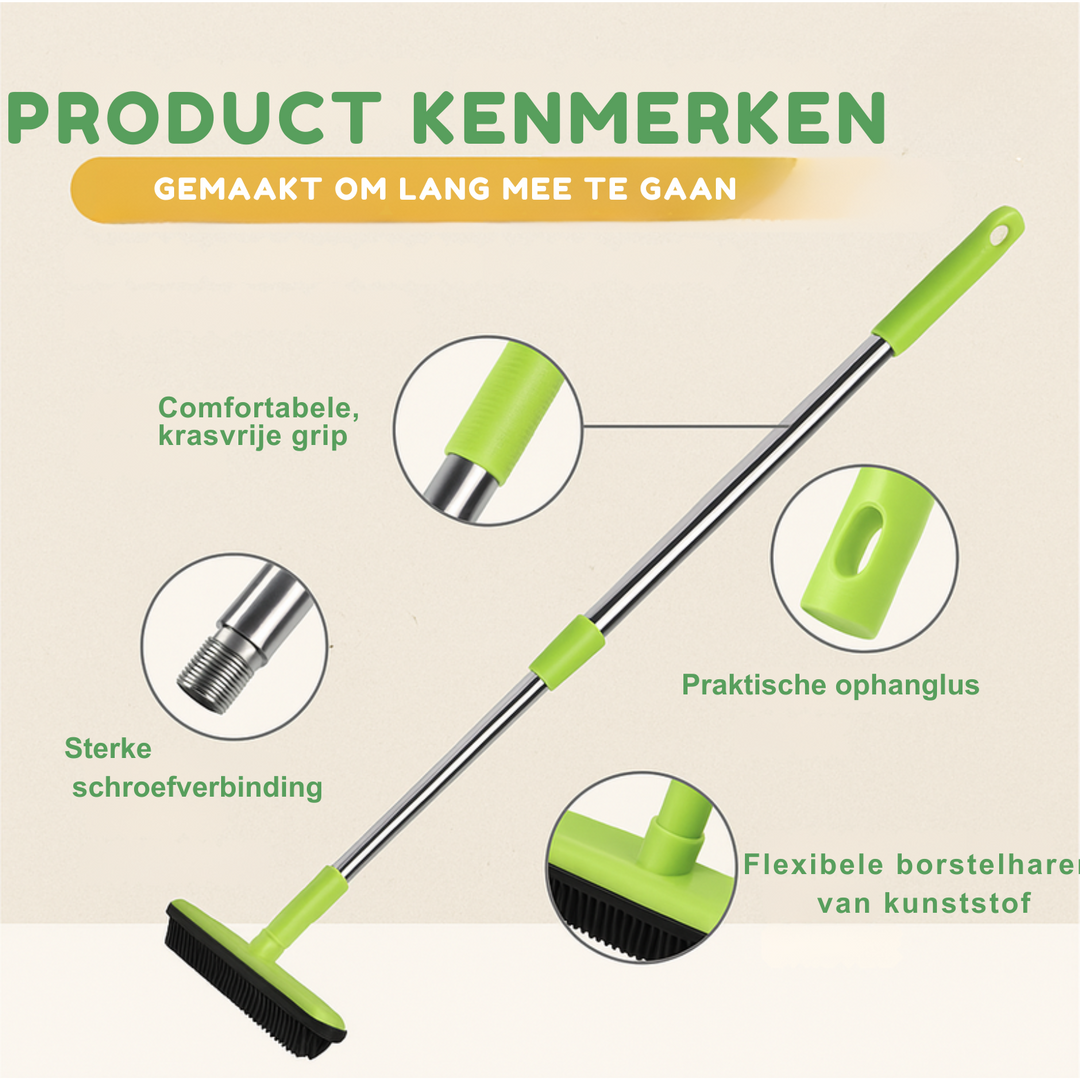 Multifloora™ Professionele Rubberen Bezem voor Huisdierenhaar