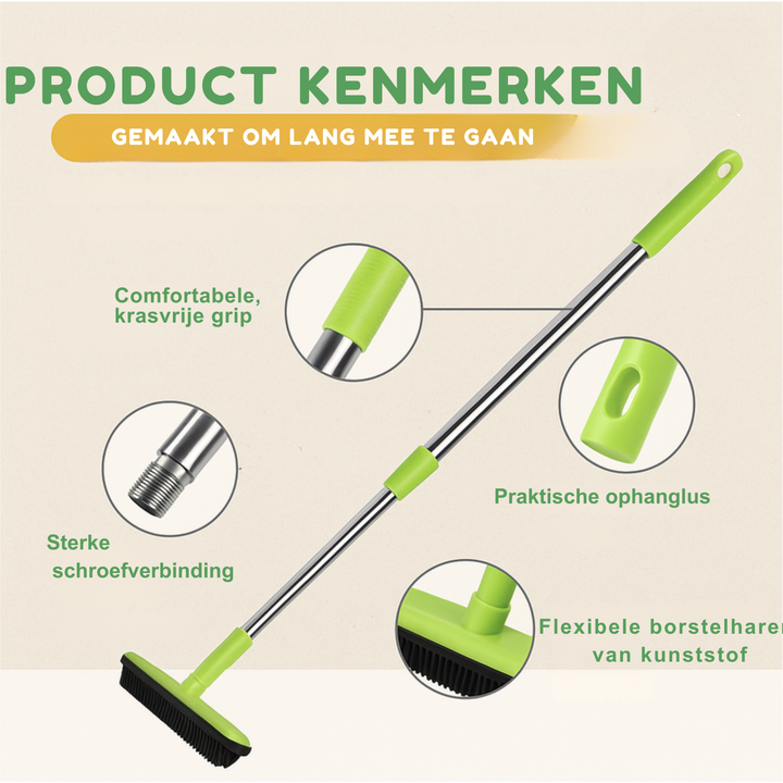 Multifloora™ Professionele Rubberen Bezem voor Huisdierenhaar