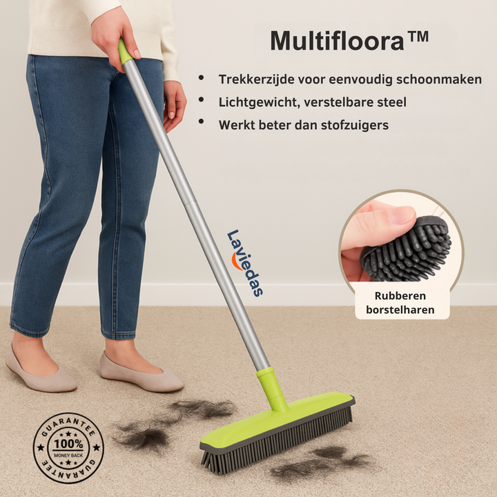 Multifloora™ Professionele Rubberen Bezem voor Huisdierenhaar