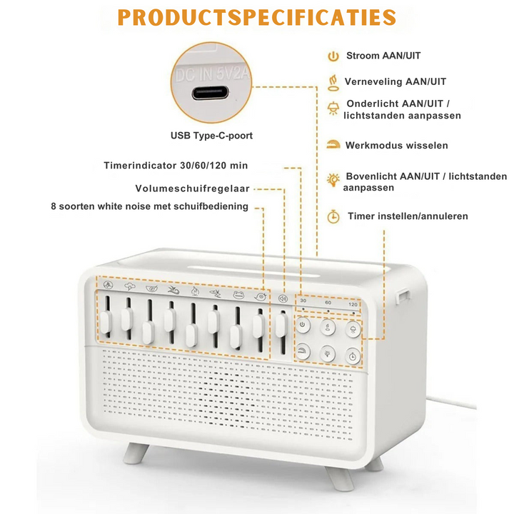 Soundscape™ 4-in-1 luchtbevochtiger met witte ruis