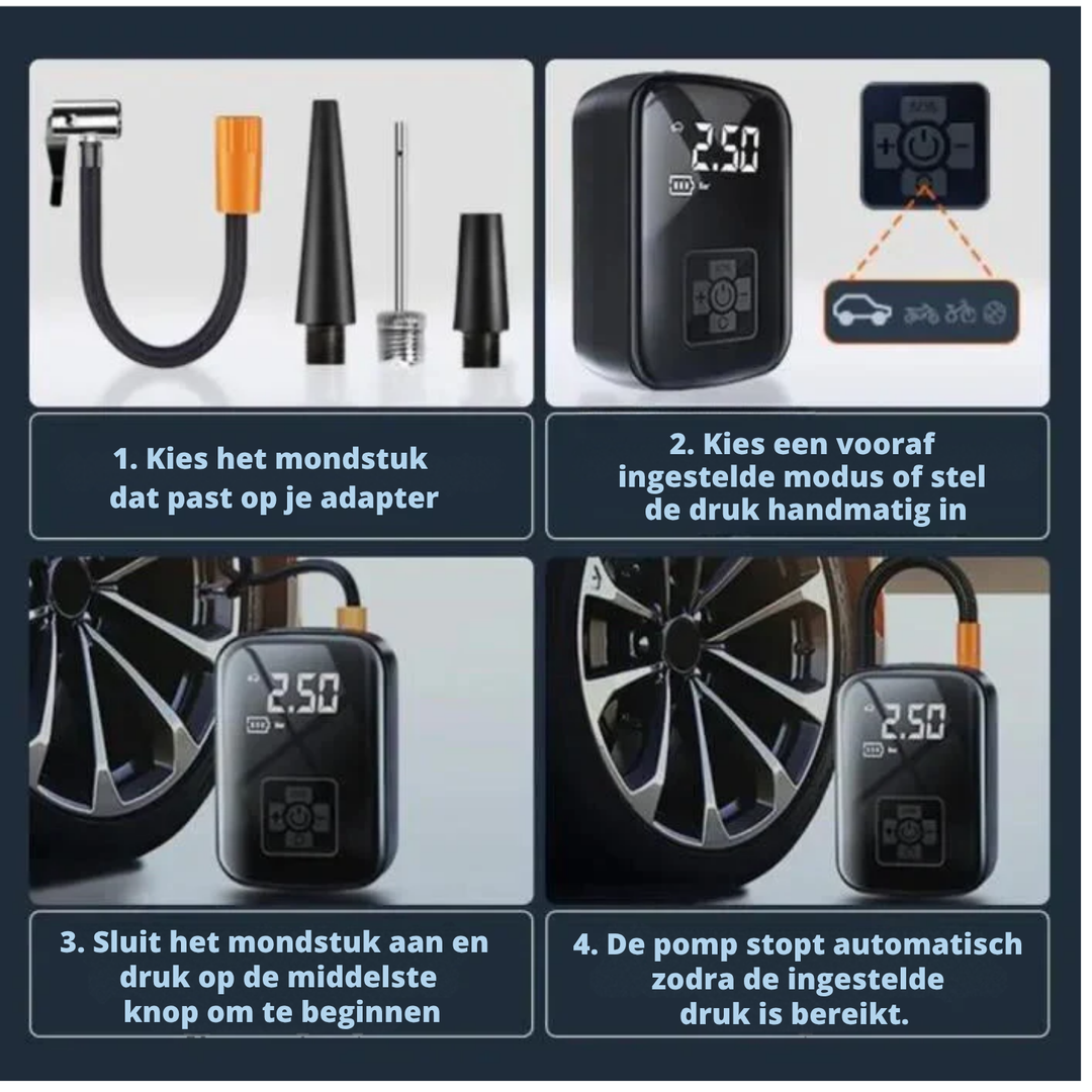 Airvibe™ Jouw Fietsbanden Overal Snel Opgepompt