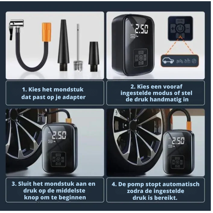 Airvibe™ Jouw Fietsbanden Overal Snel Opgepompt