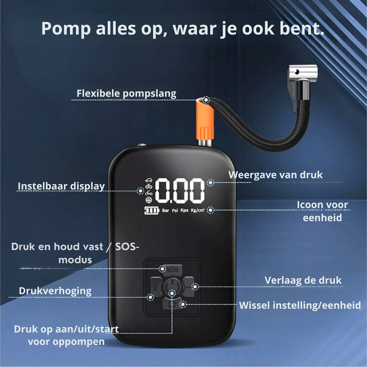 Airvibe™ Jouw Fietsbanden Overal Snel Opgepompt