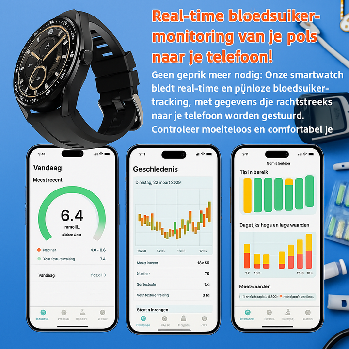 GlucoTrack™ | Nauwkeurige Glucose Smartwatch