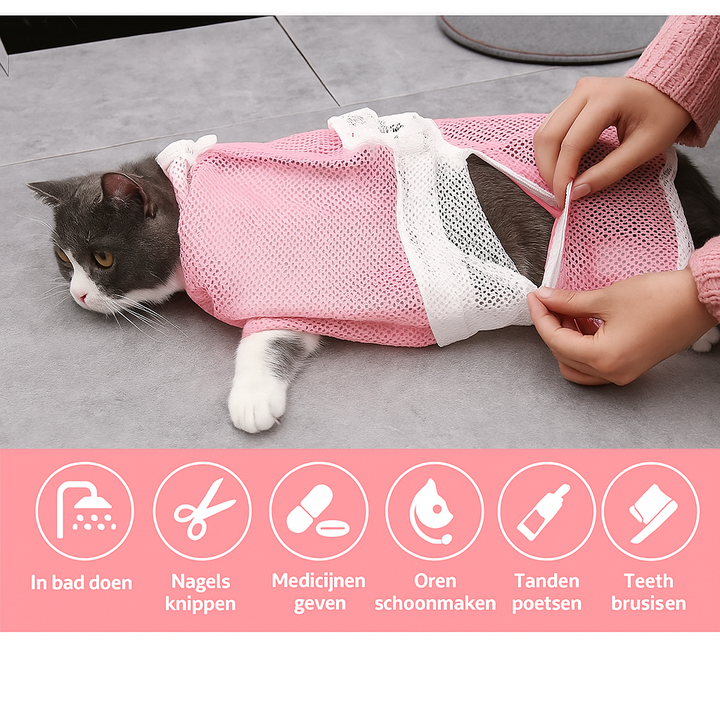 GroomiSafe™ Jouw Kat Veilig Wassen