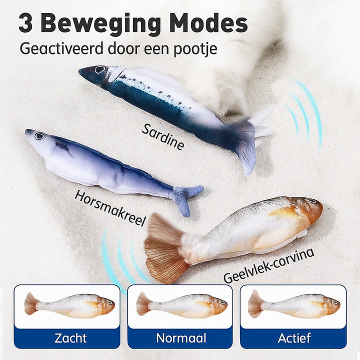 FlipFish™ Houd je Katten Actief Bezig & Verminder Stress