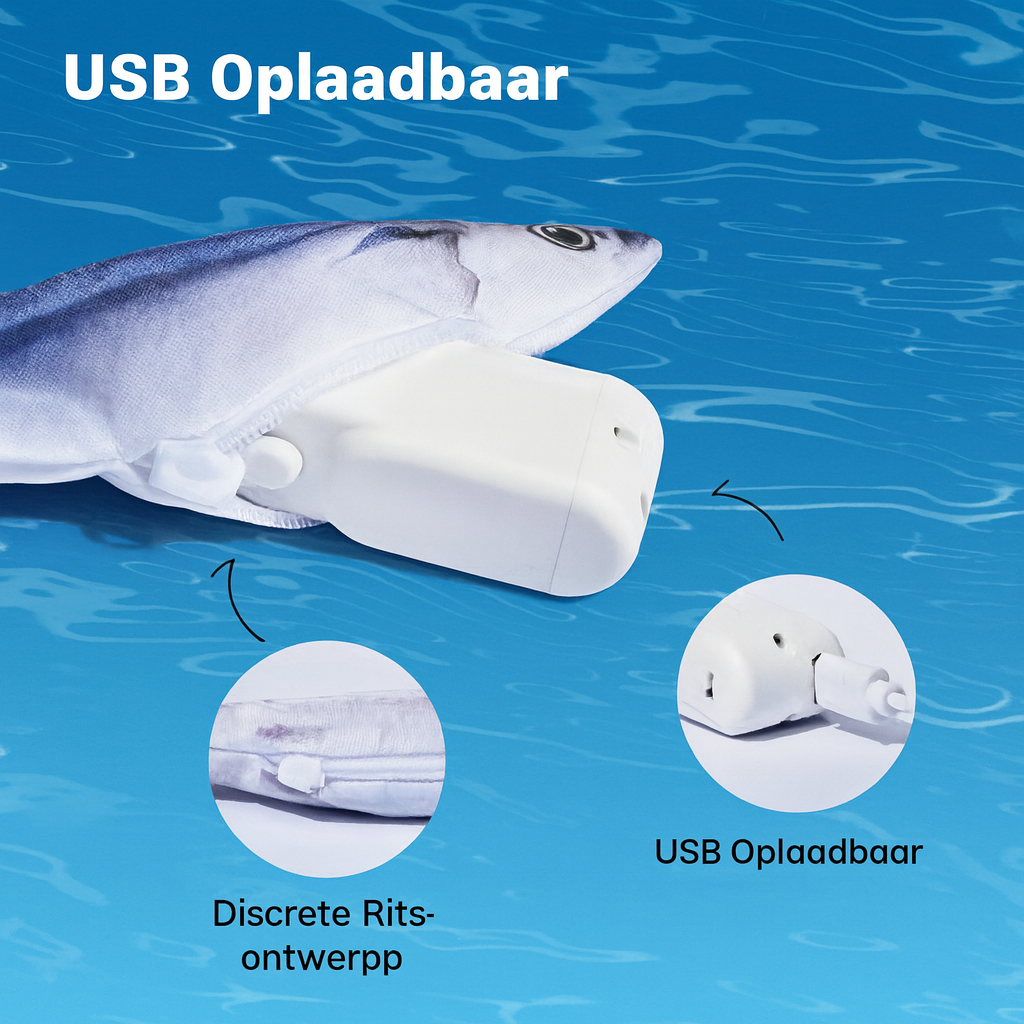 FlipFish™ Houd je Katten Actief Bezig & Verminder Stress