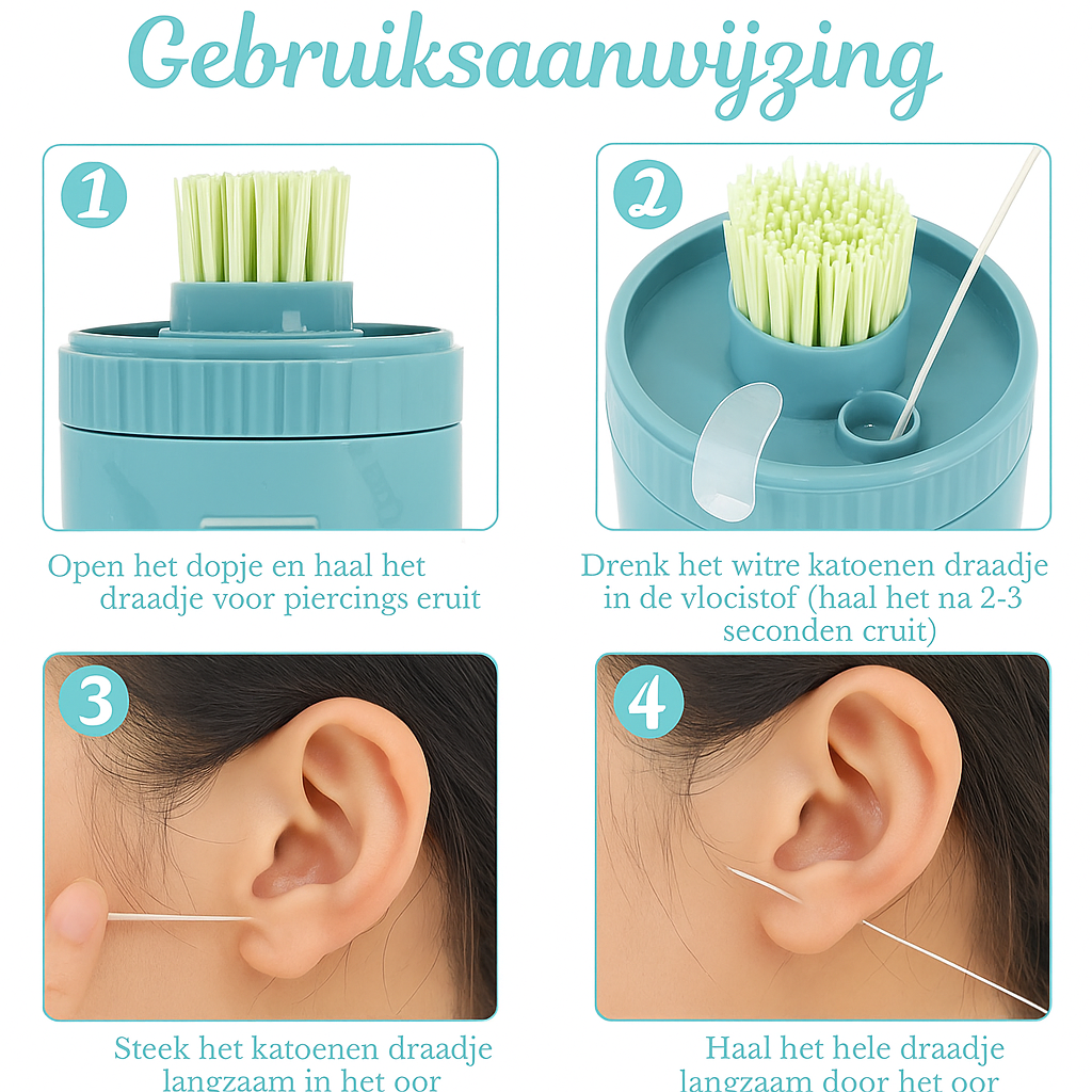 PierceClean™ Grondige Reiniging van Oorbelgaatjes & Piercings