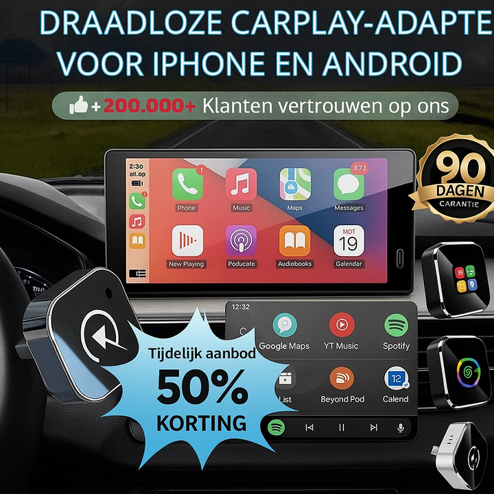 SmartPlay™ Overal Carplay Zonder Installatie! (50% KORTING)