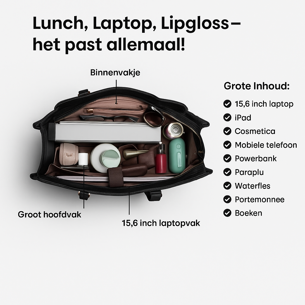 LuxeBag™ | Alles-in-één Werk, Lunch en Laptop