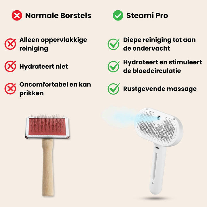 Steami Pro™ Professionele Vachtverzorging Borstel voor Huisdieren