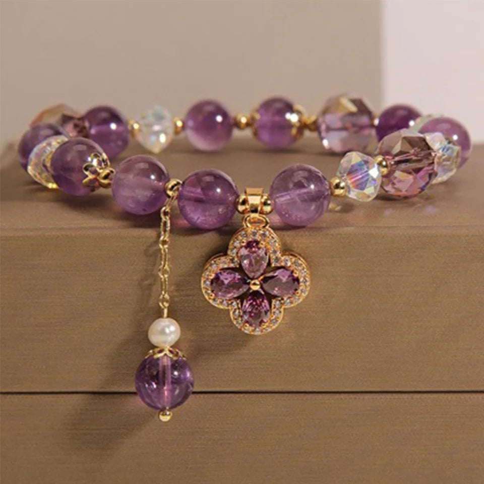 EmberViolet Armband - Stralende Amethist Kristallen
