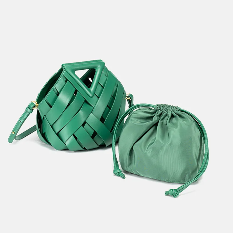 Aeris Woven Bucket Handtas
