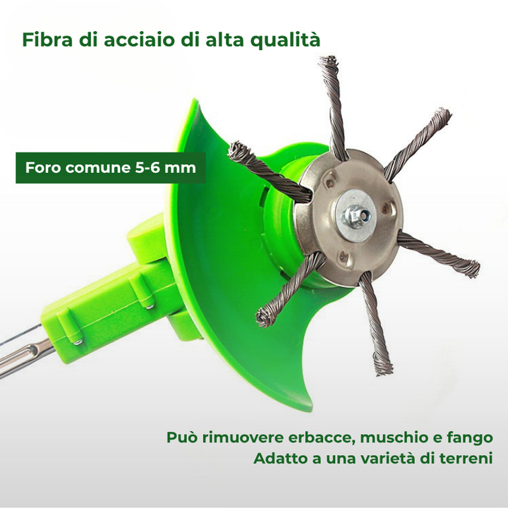 La testa del tosaerba ha 6 bordi in acciaio inossidabile